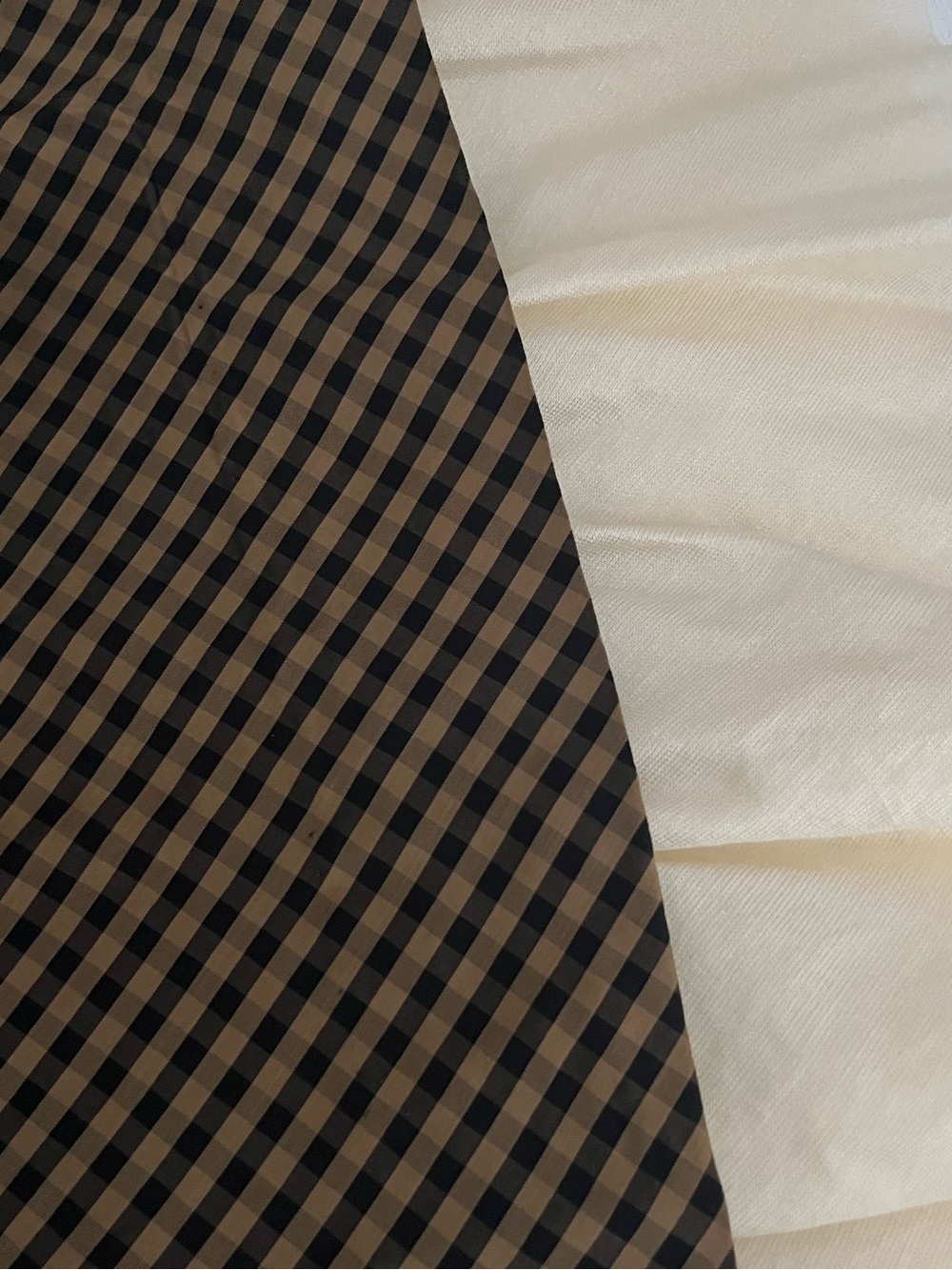 Antonio Melani x Courtney Grow Brown Gingham Midi Dress with Cream Ruffle Trim - Picture 7 of 10